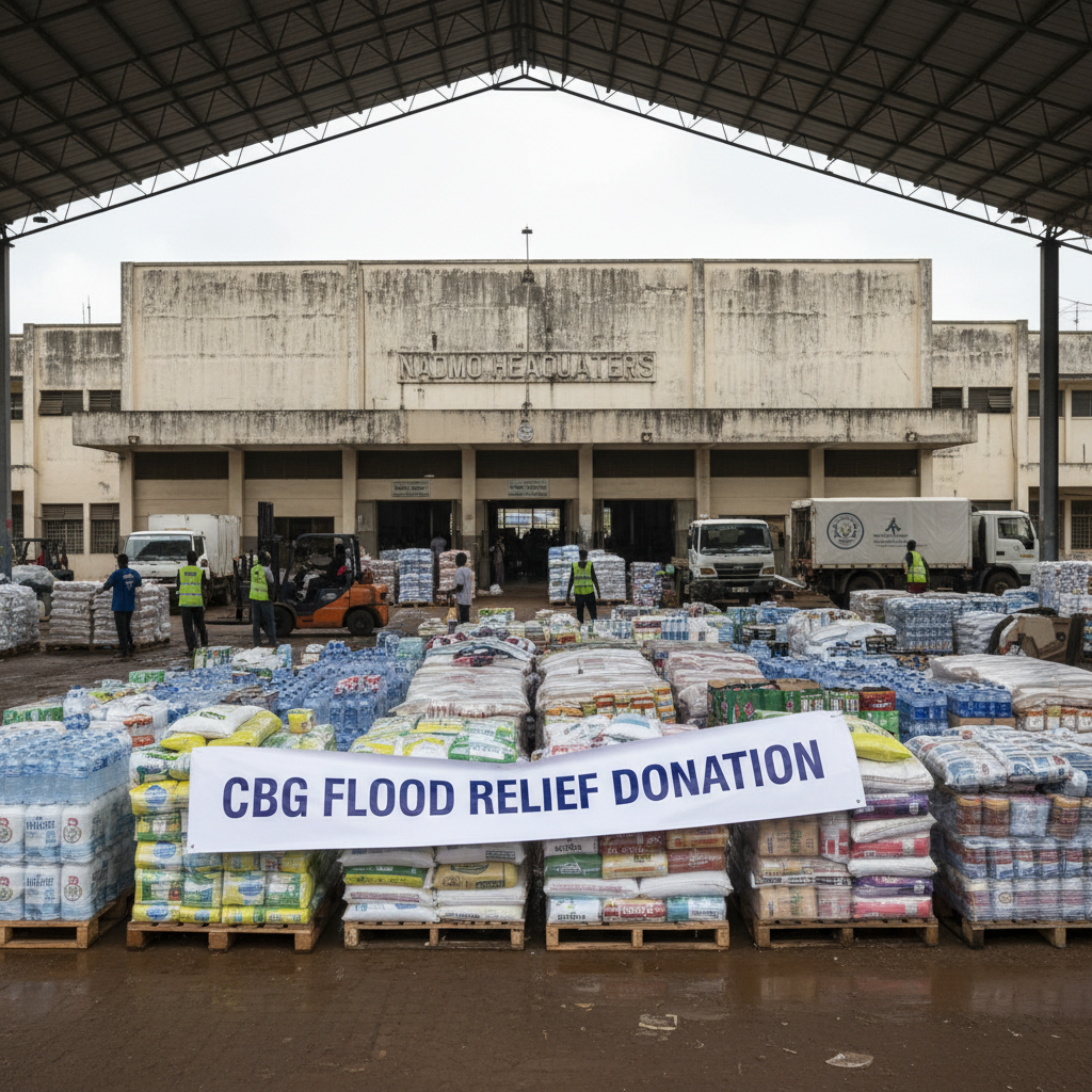 CBG donates flood relief items to NADMO
