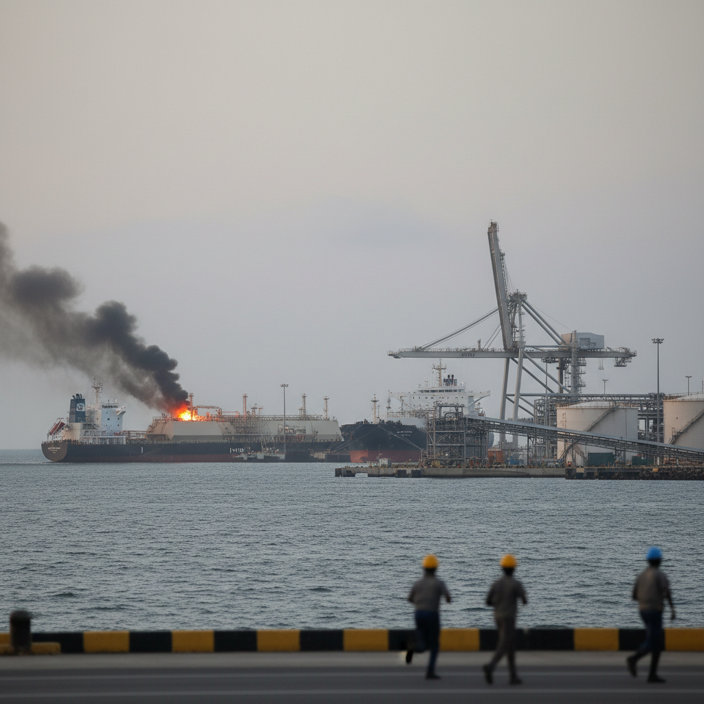 Drone Attack Hits Egyptian LNG Port, Igniting Ships