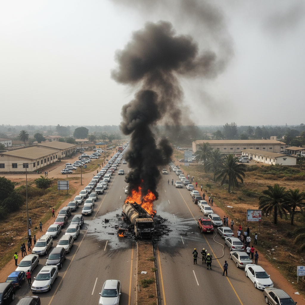 Fuel Tanker Explosion Halts Tema-Aflao Road Traffic