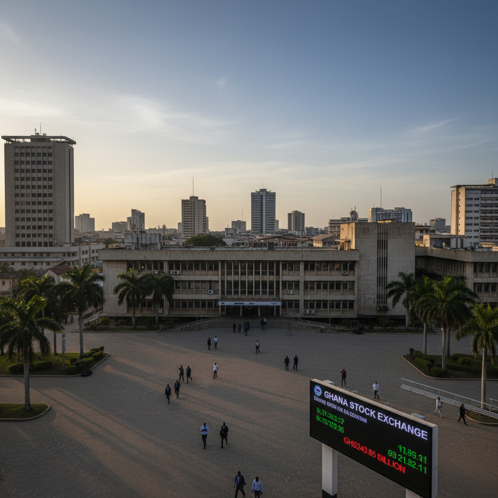 Ghana Stock Exchange recovers 123.7 points, market value rises to GHS243.85 billion