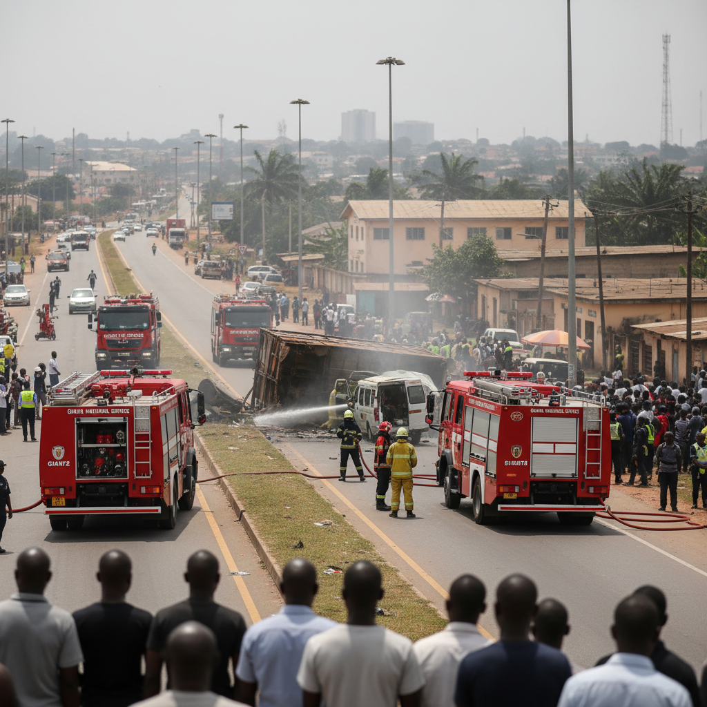 Ghana National Fire Service responds to Greater Accra road incidents