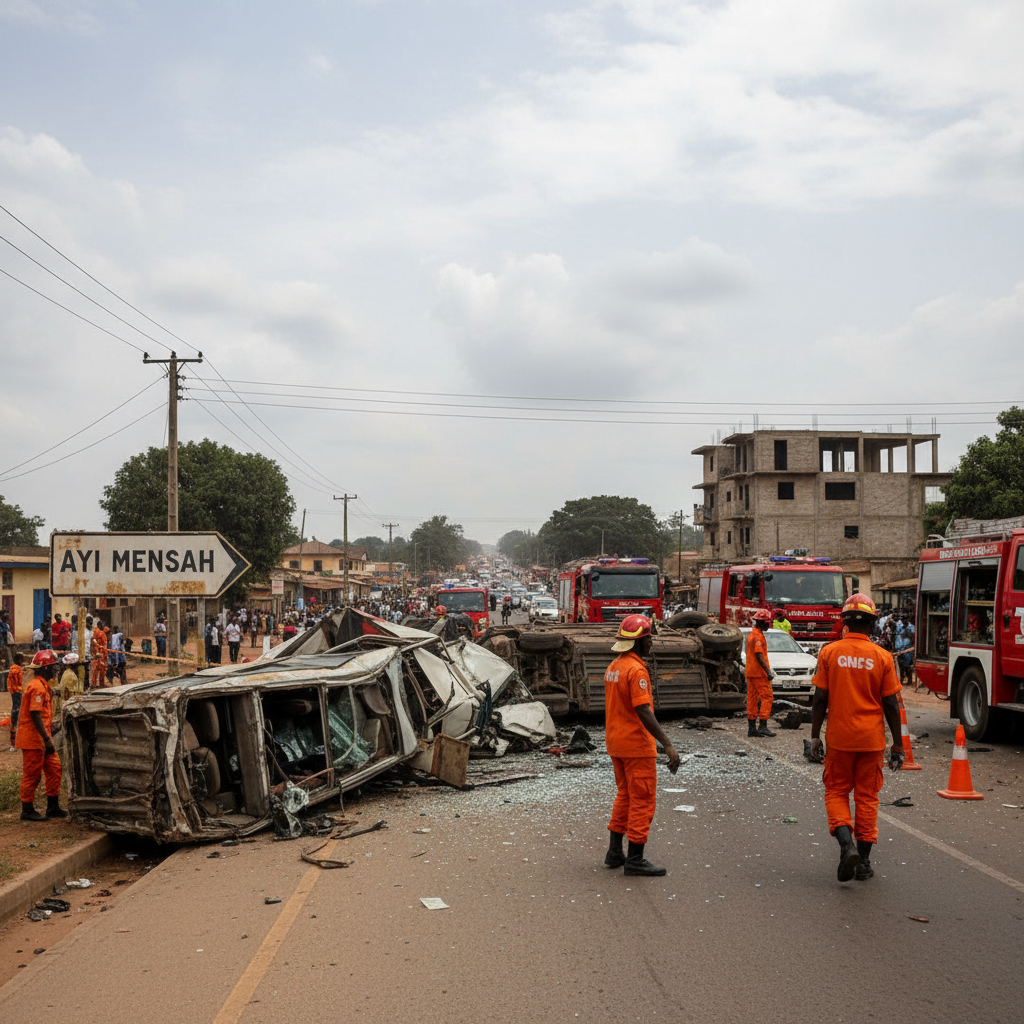 GNFS responds to multi-vehicle crash at Ayi Mensah, urges caution