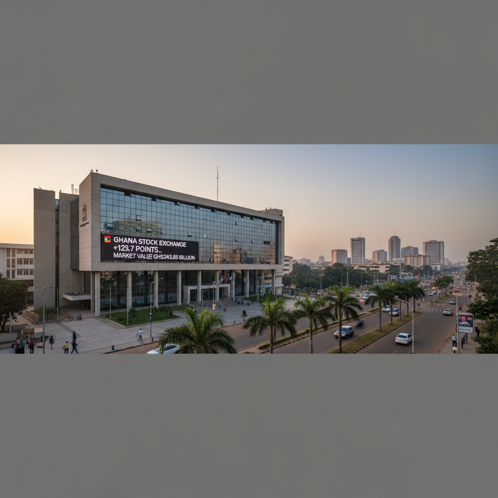 Ghana Stock Exchange rebounds by 123.7 points market value hits GHS243.85 billion