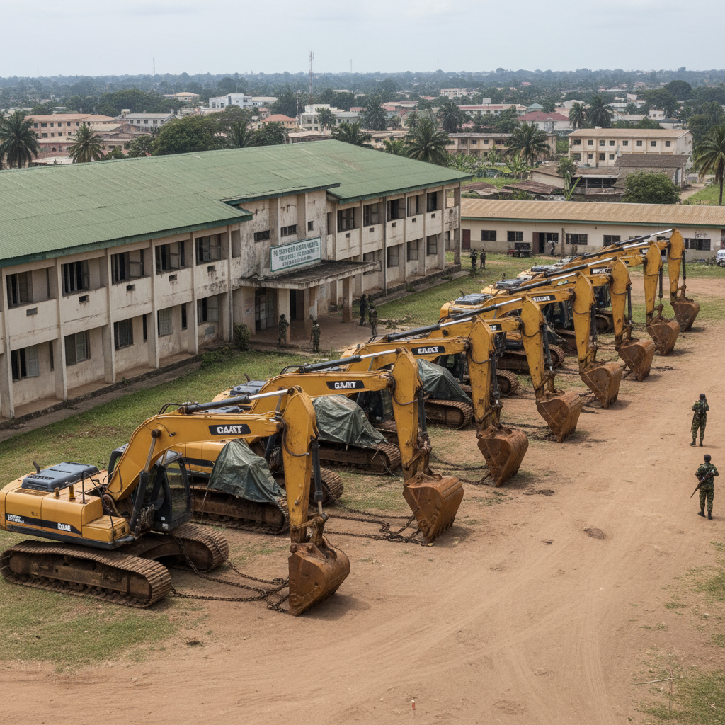 Military Seizes 15 Excavators from Enchi Despite Court Order