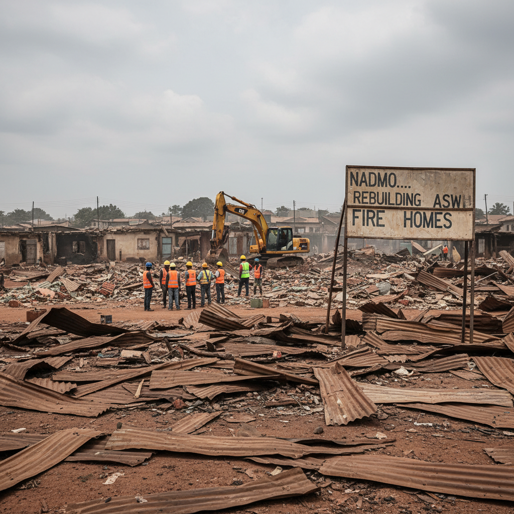 NADMO Halts Rebuilding Efforts After Asawase Fire Destroys 300 Homes