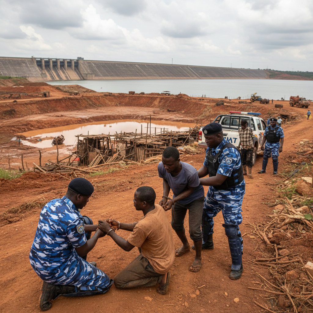 Police arrest three in galamsey raid near critical water infrastructure