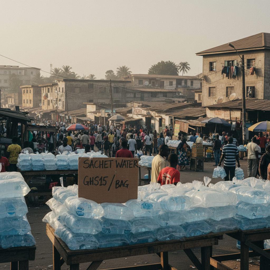 Sachet water retail price rises to GHS15 per bag