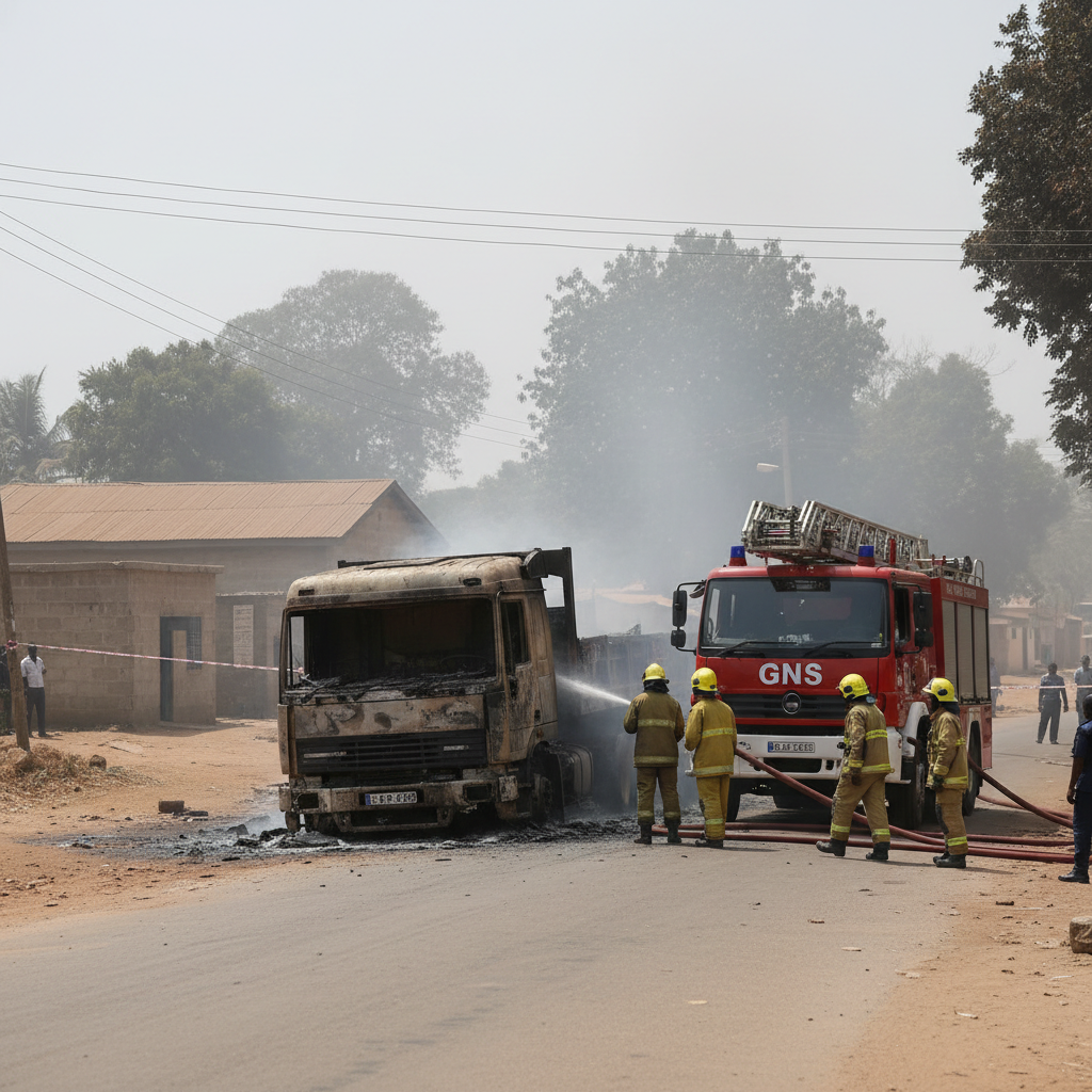 Suhum Vehicle Fire Contained by GNFS