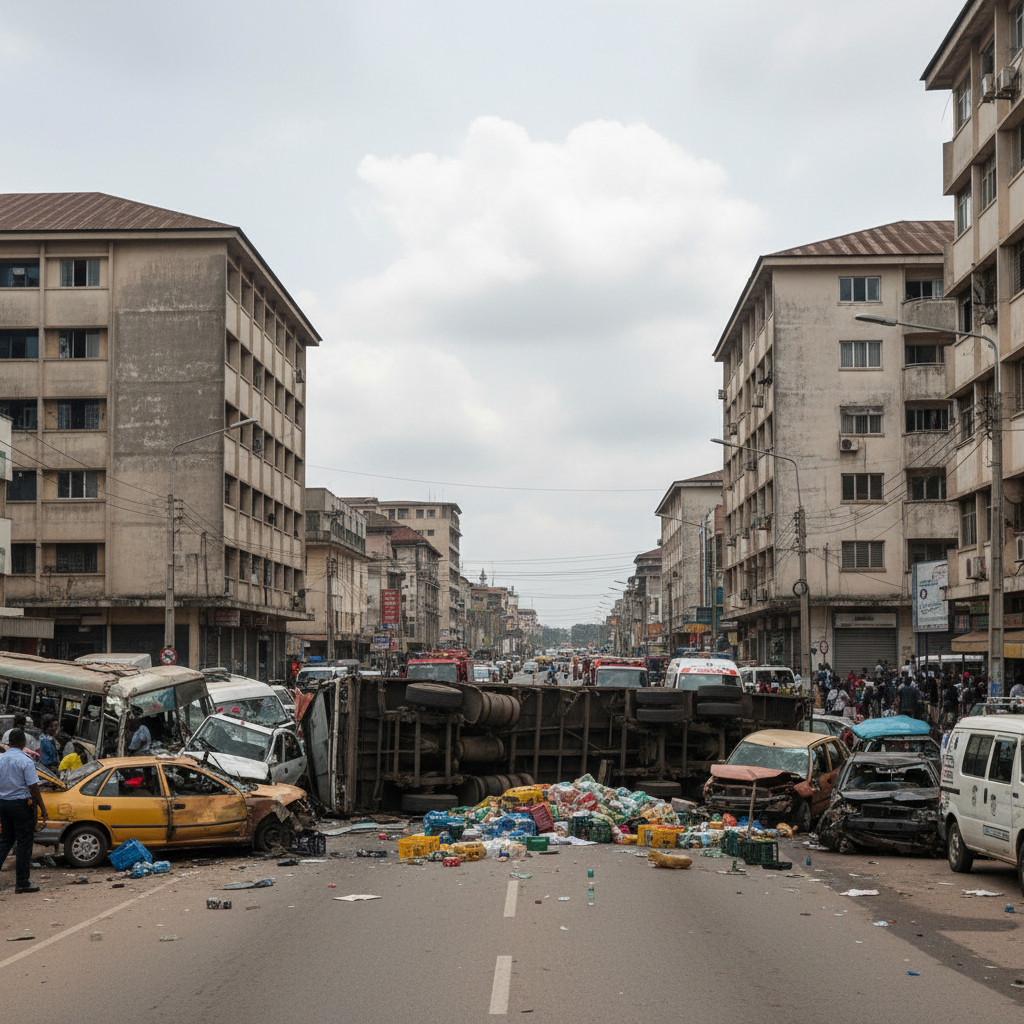 Trailer crash injures 3, damages 8 vehicles in Kumasi