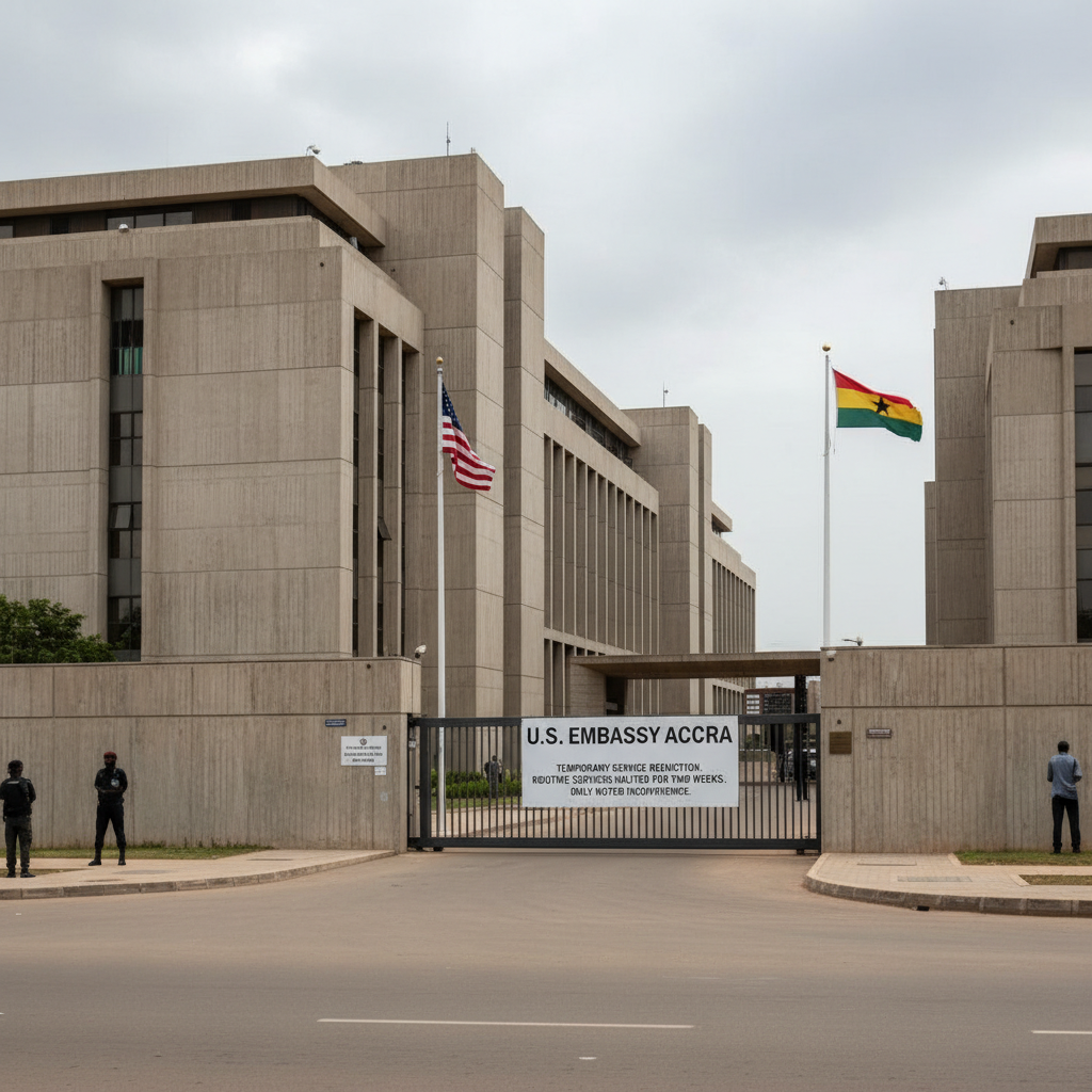 US Embassy in Accra to halt most routine services for two weeks